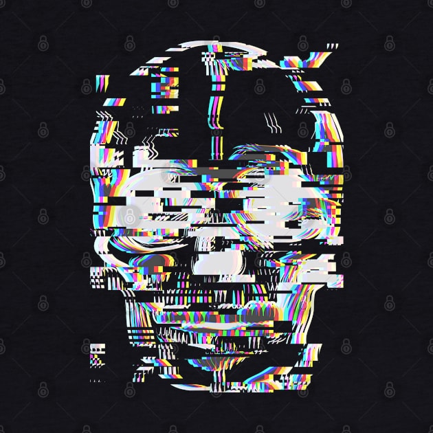 Graphic skull with glitch effect by Inch
